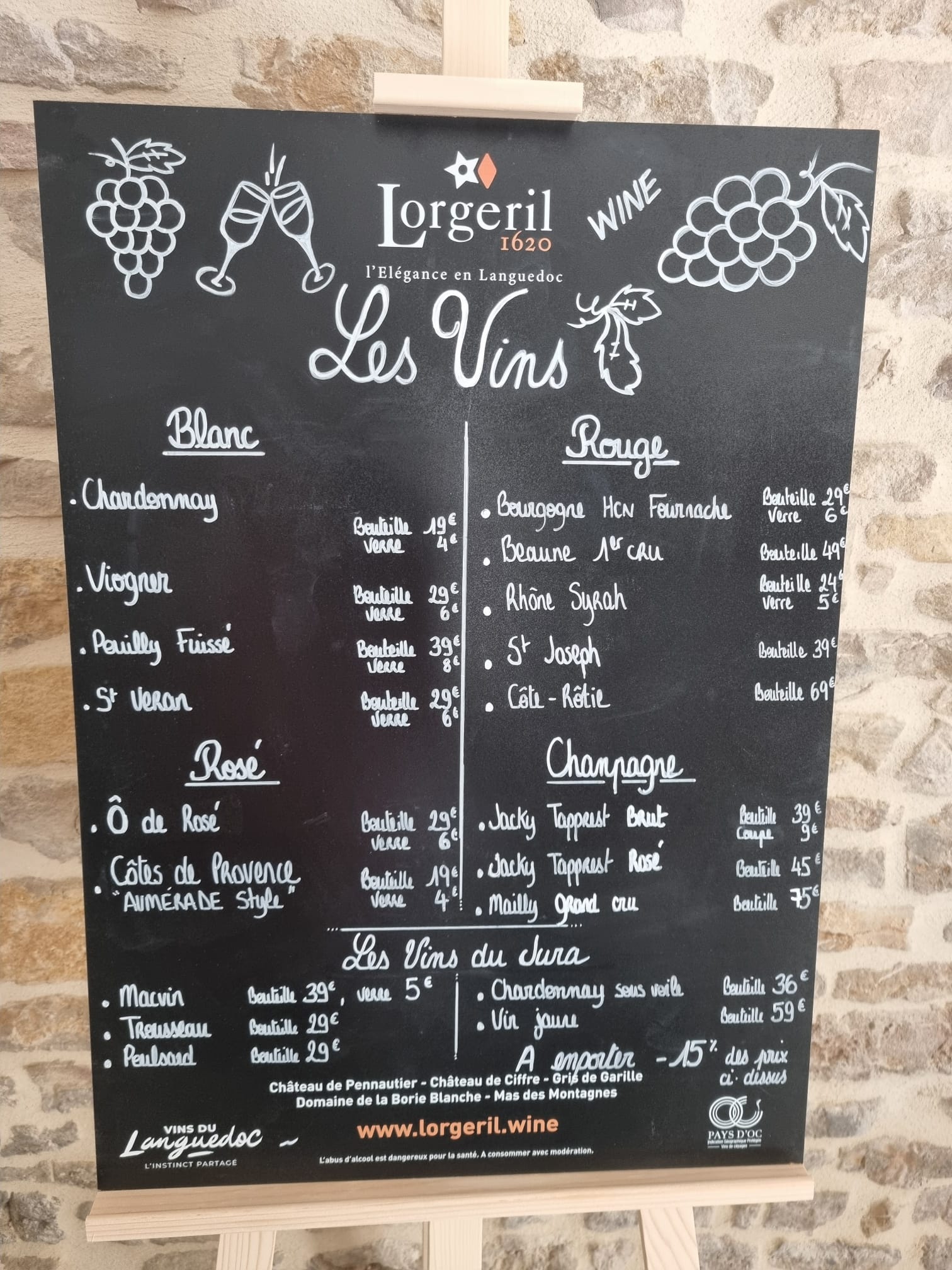 Carte des vins