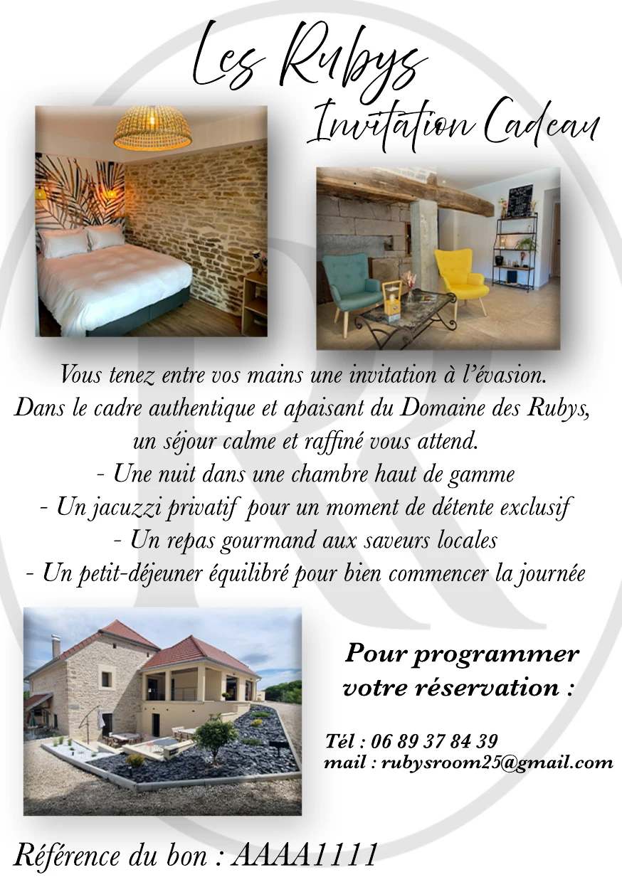 Invitation cadeau Les Rubys